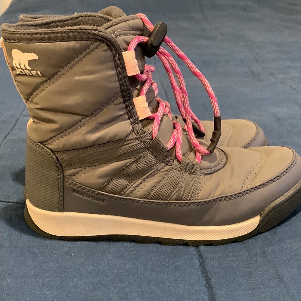 Sorel Kids' Gray and Pink Winter Boots